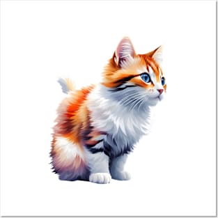 Cute Kitten Watercolor Style - Ai Art Posters and Art